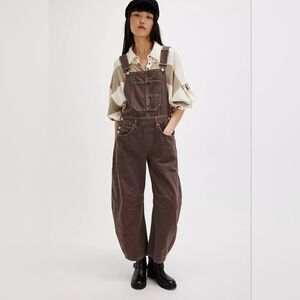 FREE PEOPLE GOOD LUCK BARREL OVERALL